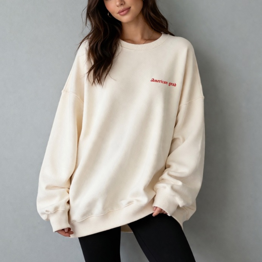 2/$25 GANT Oversized American Grad Crewneck Sweatshirt Unisex